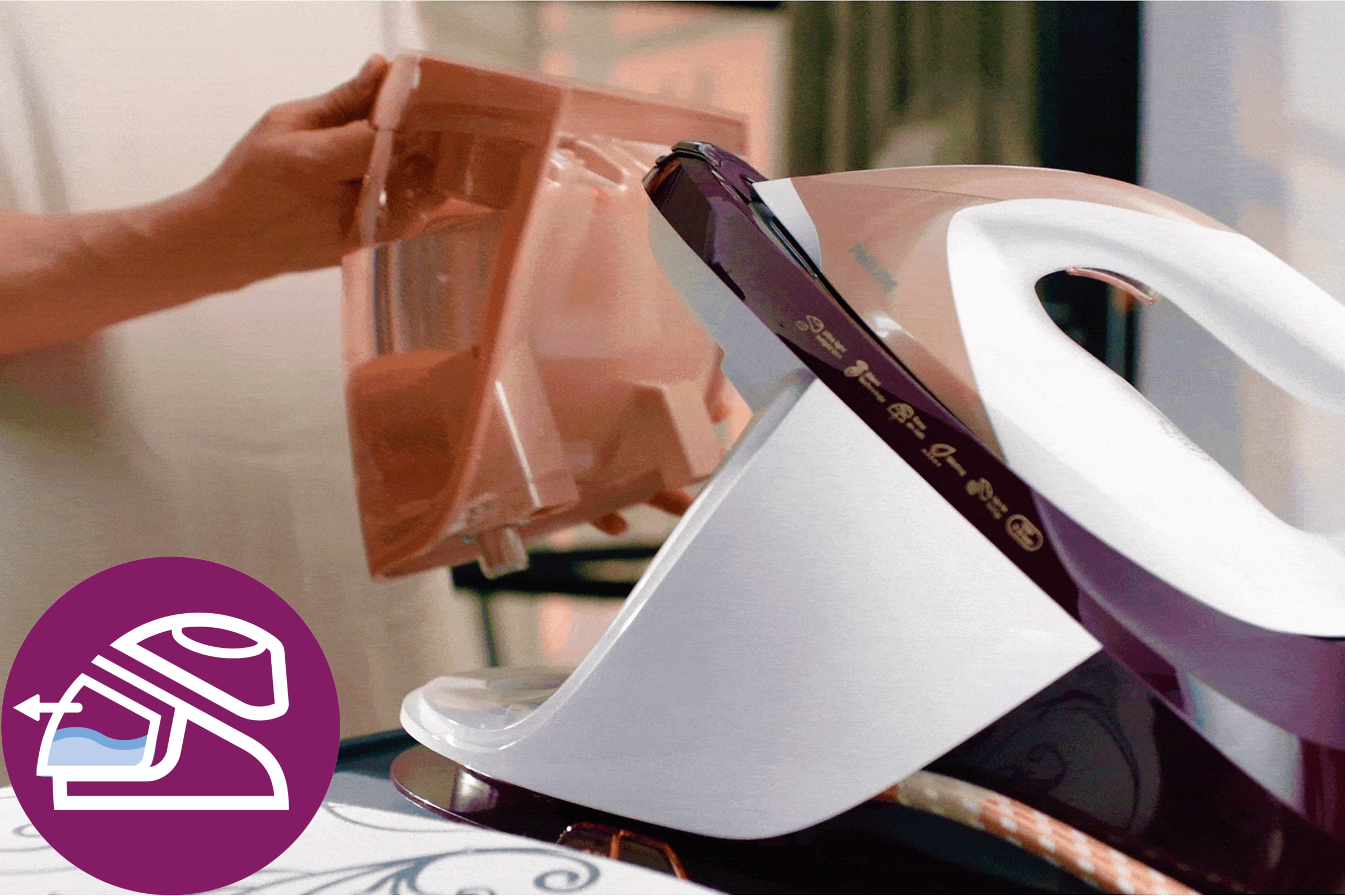 Large 1.8&nbsp;L detachable water tank for easy refilling