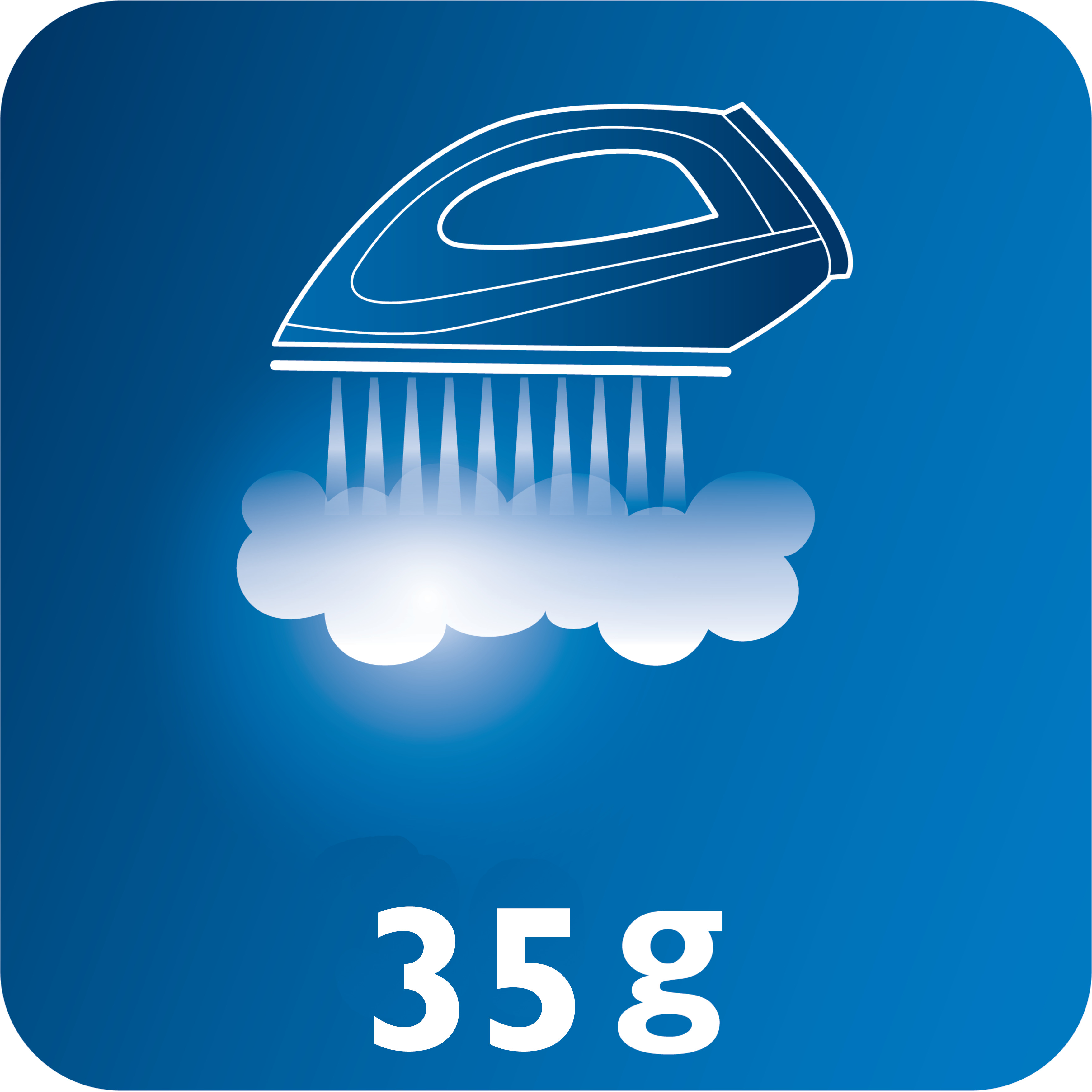 Salida de vapor continuo de hasta 35&nbsp;g/min