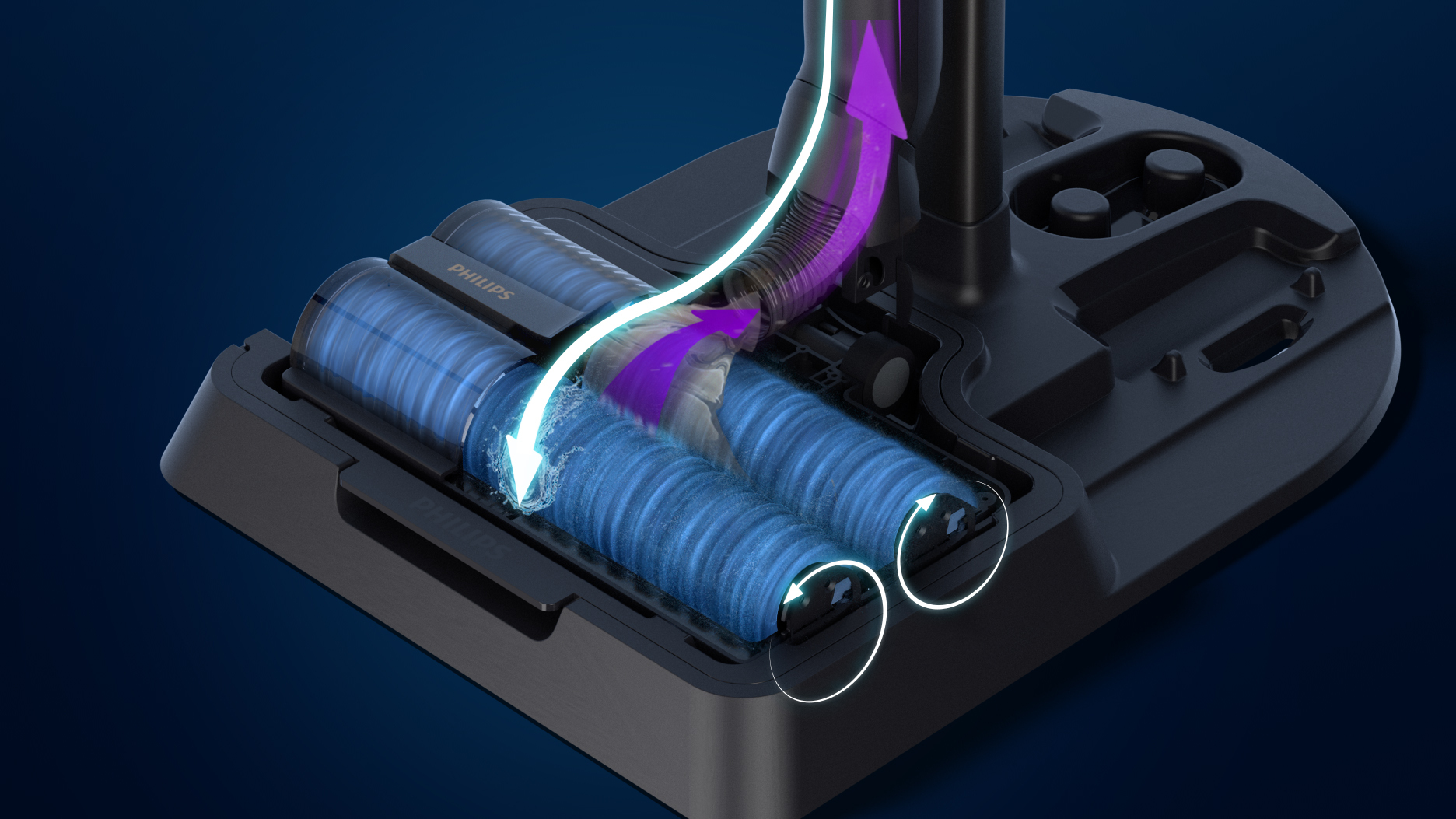 تنظيف ذاتي آلي للجهاز وفُرش الطاقة