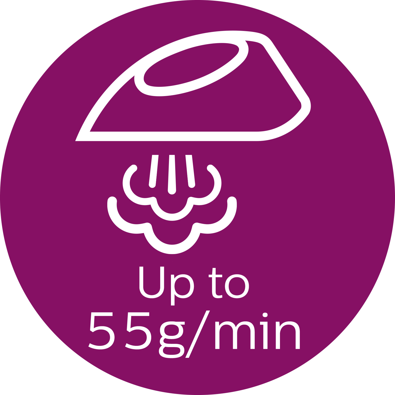 Vapor de hasta 55&nbsp;g/min para eliminar las arrugas m&aacute;s r&aacute;pido