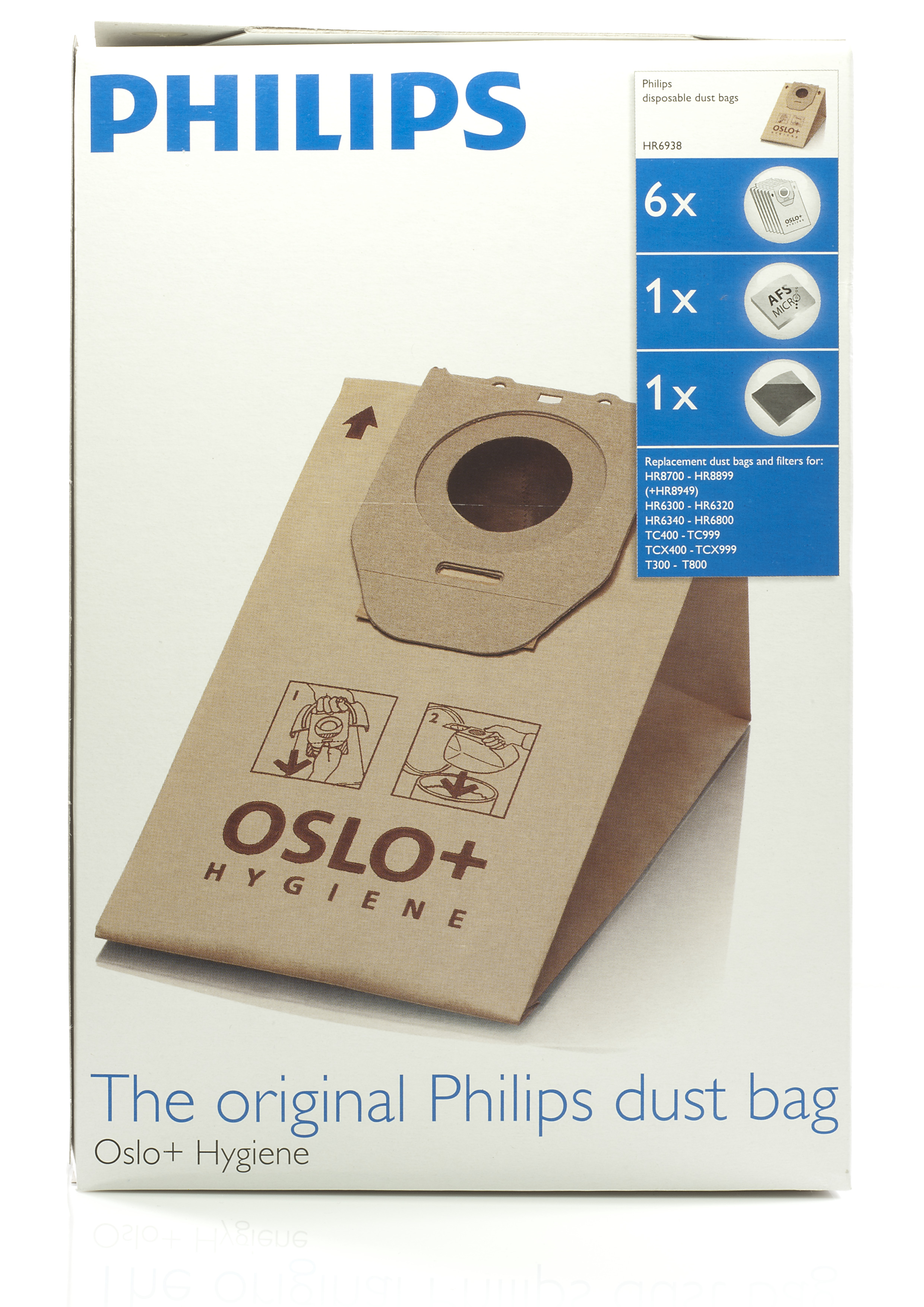 La bolsa para el polvo original de Philips